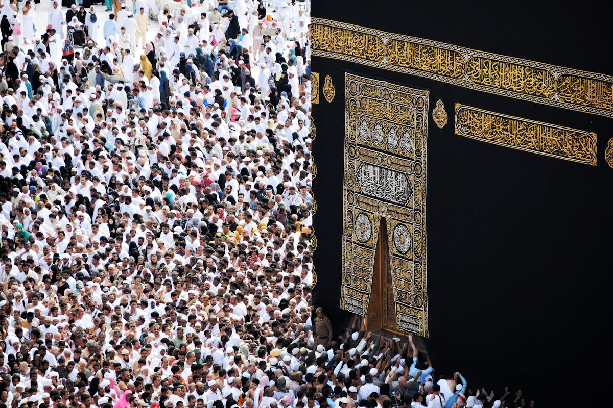 Changing the Kiswa, the ceremonial covering of the Kaaba, takes place annually on the 9th of Dhu al-Hijjah, marking the eve of Hajj.