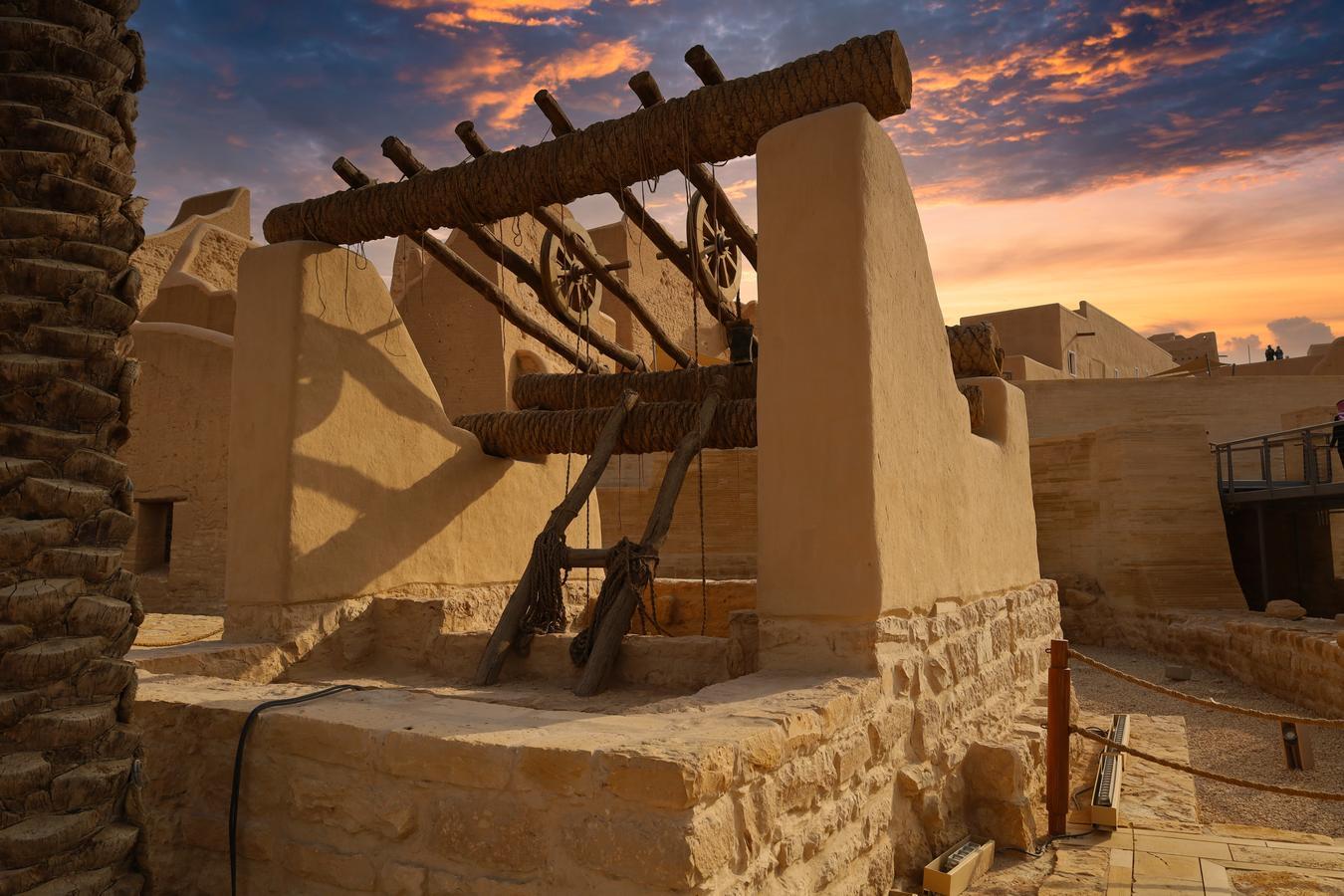 An old well at the Al Diriyah ruins, the Kingdom’s former capital, symbolizing centuries of water management and community life in Saudi Arabia.